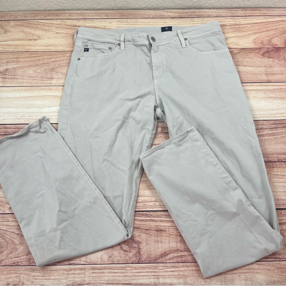 AG Adriano Goldschmied The Graduate Khaki Pants Mens 38 (39x34.5) Tailored Leg